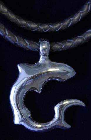 Tribal Shark Sterling Silver Pendant